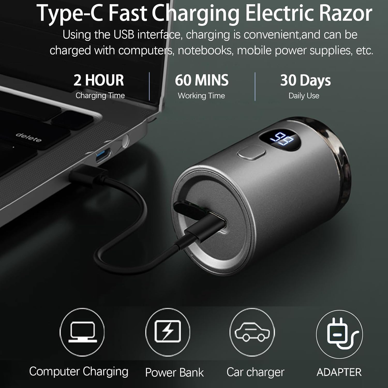 Portable Mini Electric Shaver for Men – USB Rechargeable, Waterproof, Pocket Size