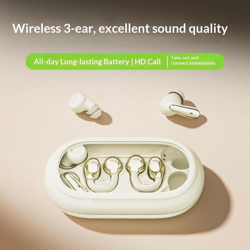 Three in One Sleep Earphones Wireless in Ear Heavy Bass Running Clip on ultra Long Endurance Three Earphones