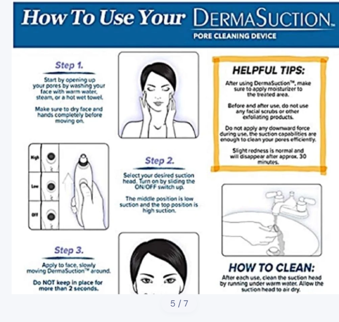 Pore Vacuum Blackhead Remover – 5 Suction Levels & 4 Probes